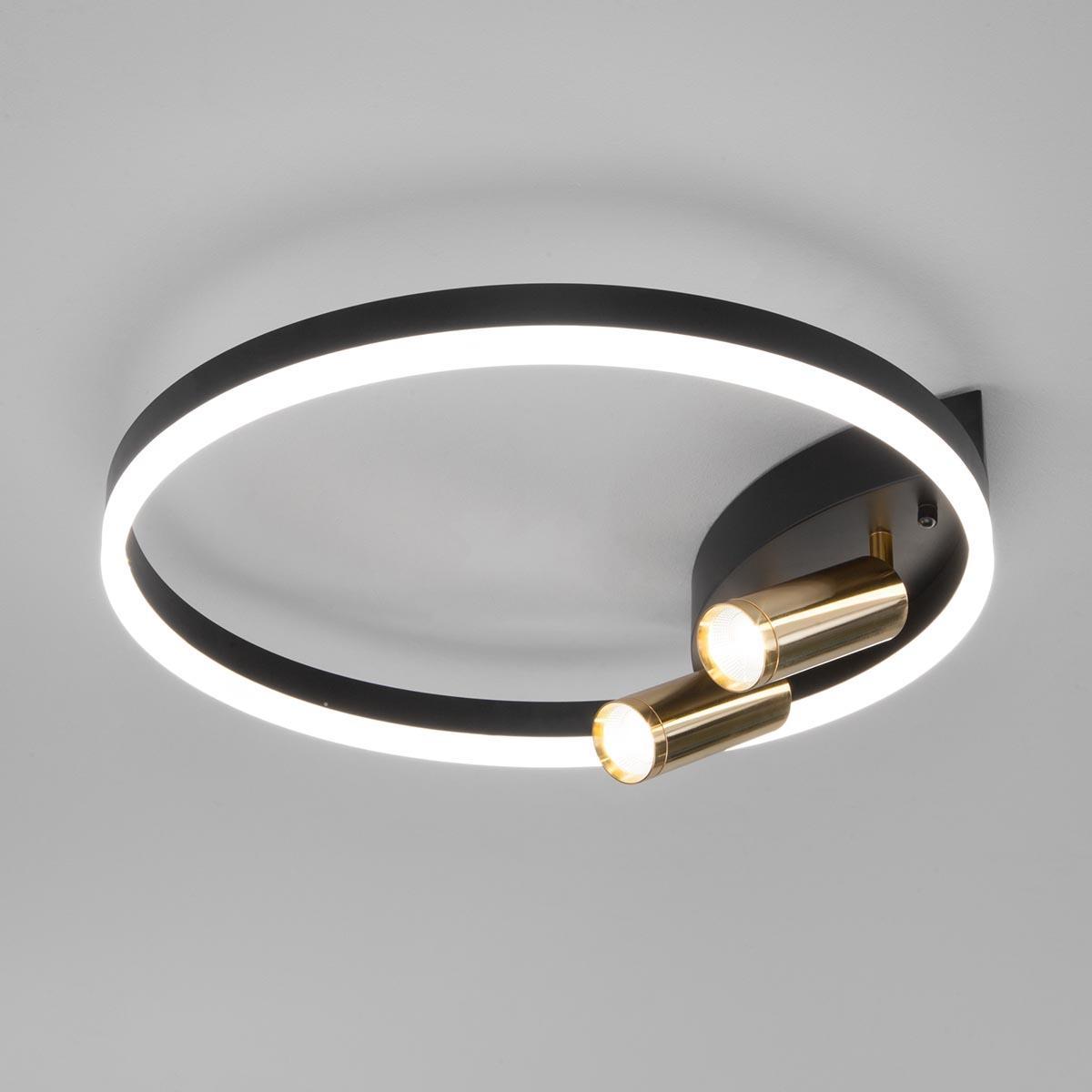 Потолочная светодиодная люстра Eurosvet Luminari 90247/3 черный/золото Smart