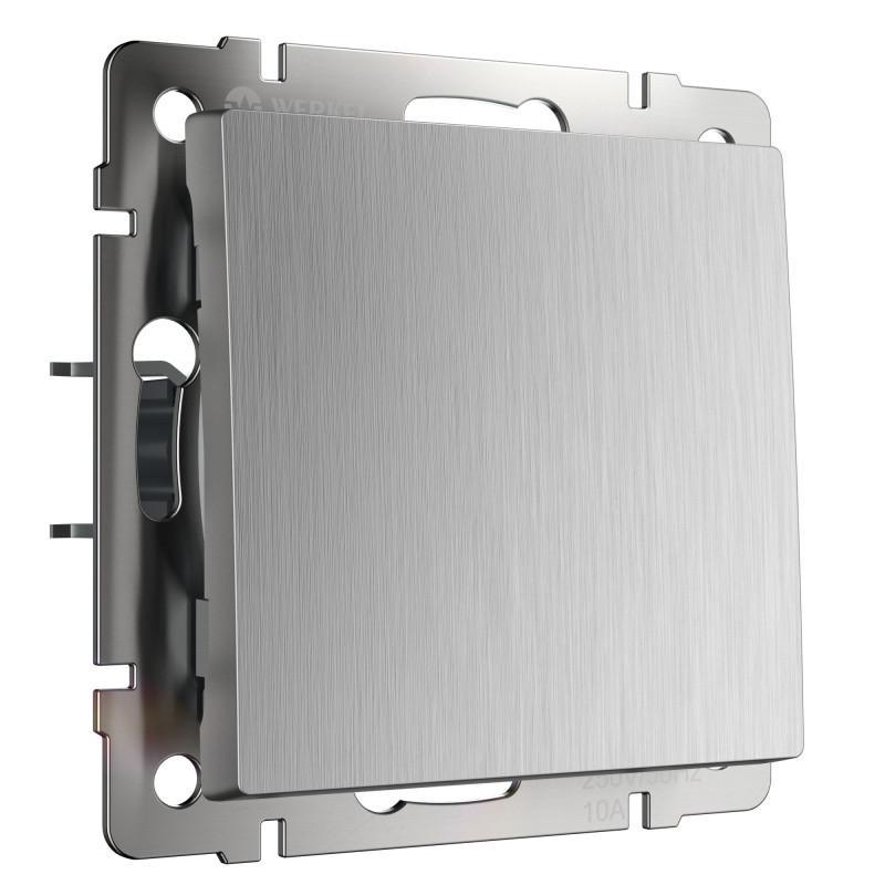 Выключатель Werkel W1110009 cеребряный рифленый