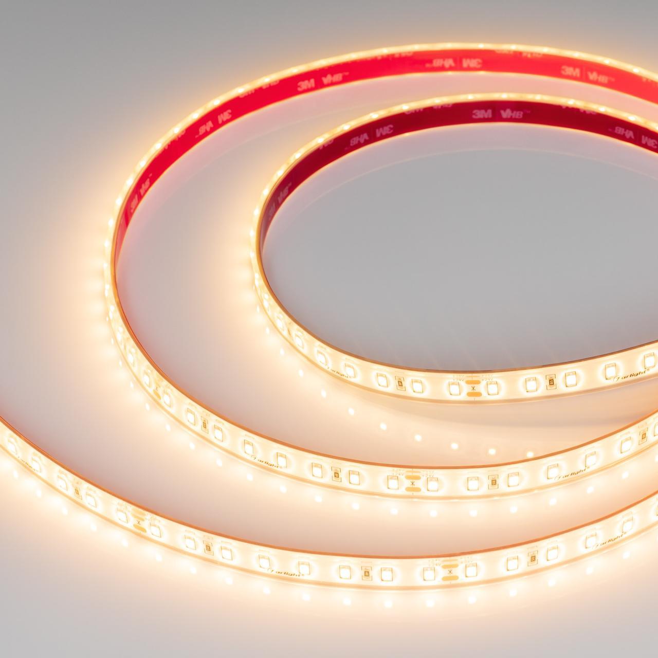 Светодиодная лента герметичная RTW-PS-A80-12mm 24V Warm2400 (4.8 W/m, IP67, TWP100, 5m) Arlight 053506
