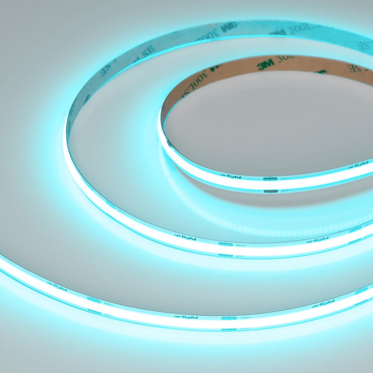 Светодиодная лента COB-X480-8mm 24V Mint Blue (8 W/m, IP20, 5m) Arlight 047744
