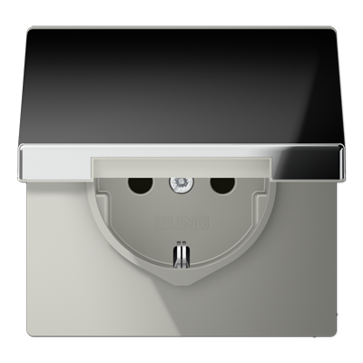 JUNG Штепсельная розетка SCHUKO 16A 250V~ с откидной крышкой; полированный хром