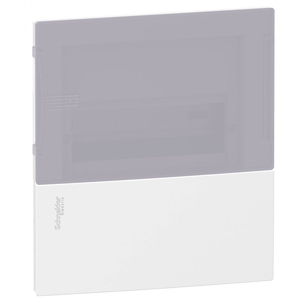 Schneider Electric RESI9 MP (Mini Pragma) Бокс встраеваемый с дымчатой дверью 1 ряд/8 модулей, IP40, IK07, 63А, 2 клеммы, Италия