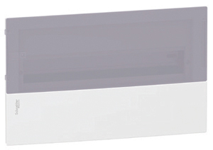 Schneider Electric RESI9 MP (Mini Pragma) Бокс встраеваемый с дымчатой дверью 1 ряд/8 модулей, IP40, IK07, 63А, 2 клеммы, Италия