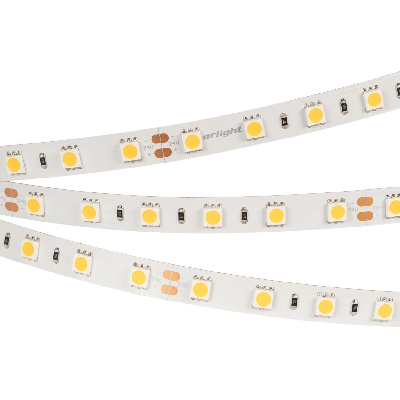 Светодиодная лента Arlight 4W/m 60Led/m 5060SMD теплый белый 5M RT-B60-10mm 24V Warm2700 008828(3)