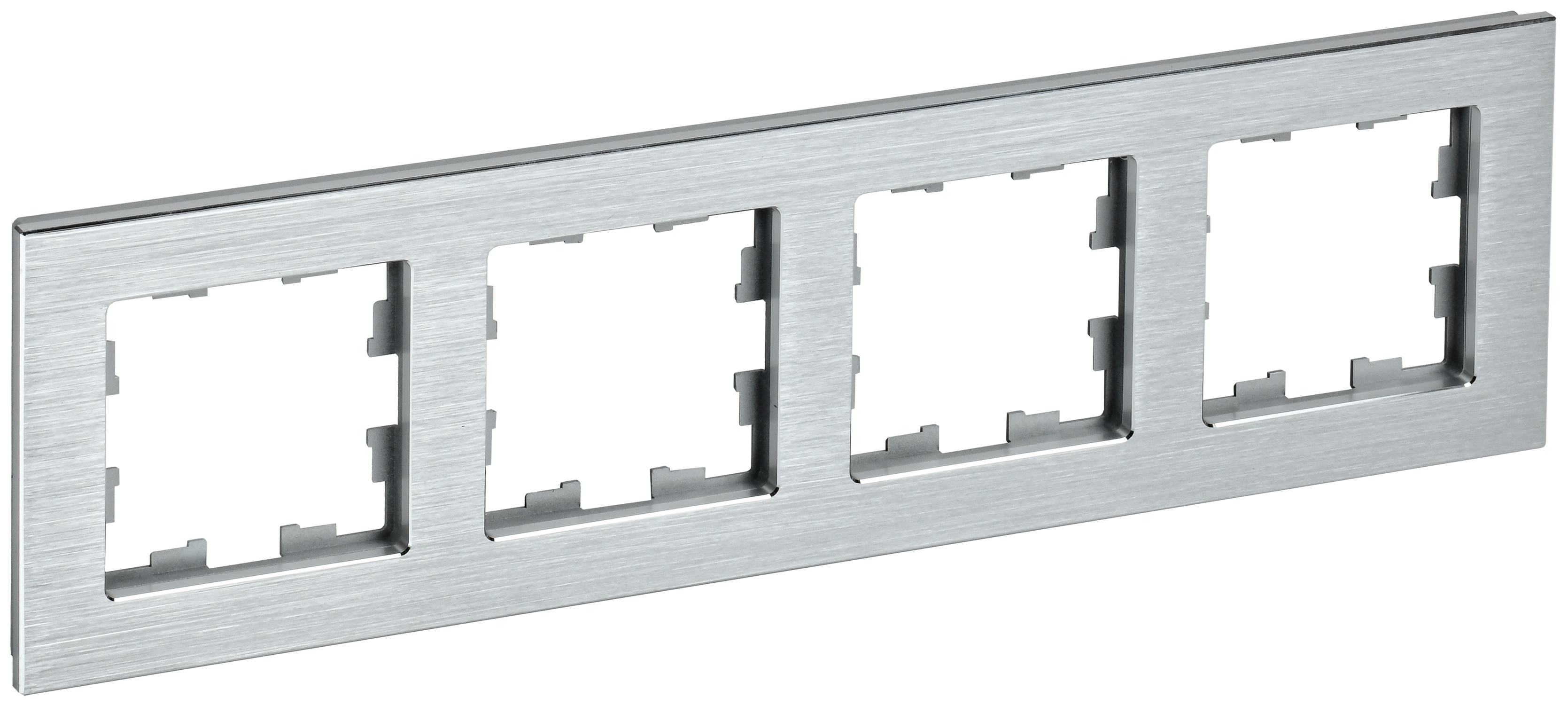 IEK BRITE DECOR Алюминий металл Рамка 4-м РУ-4-1-БрА