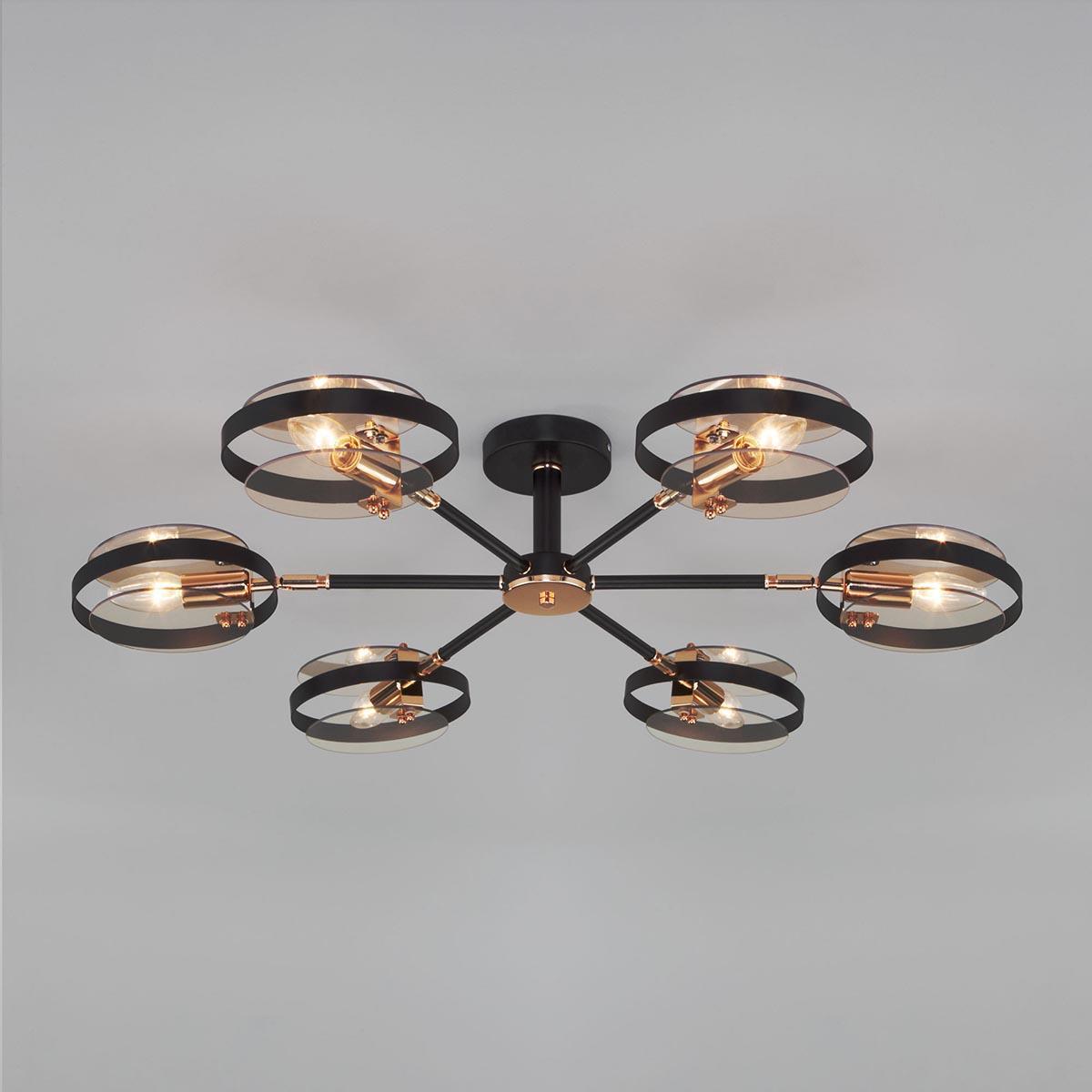 Потолочная люстра Eurosvet Gallo 70121/6 черный Smart