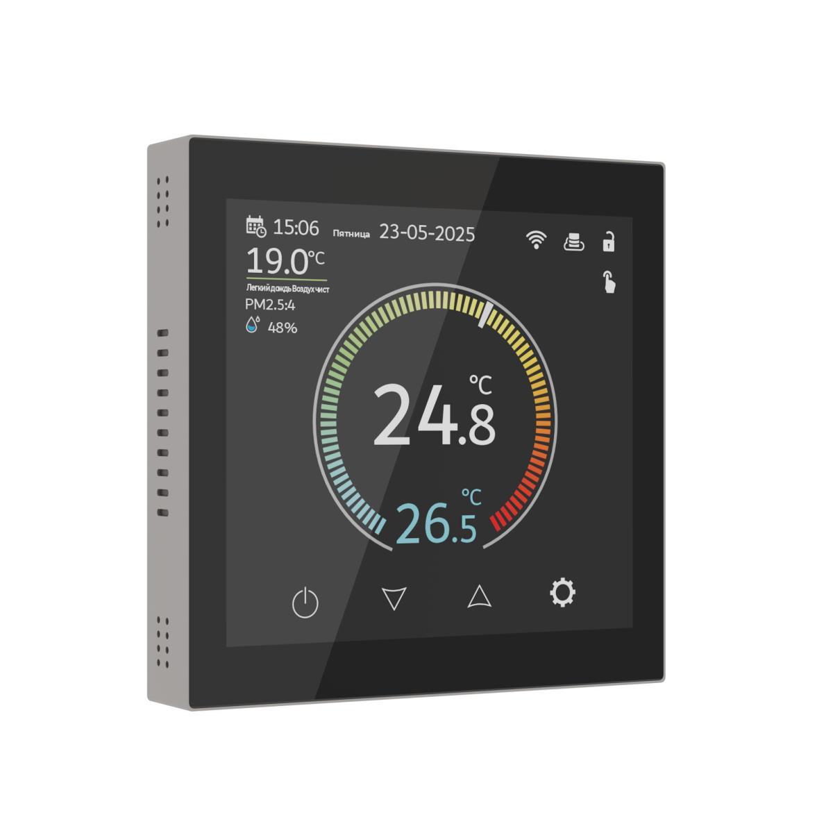 Умный сенсорный терморегулятор с LCD дисплеем Werkel дымчатый W1851104 4690389218347