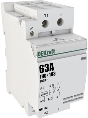 Dekraft Модульный контактор 1НО+1НЗ 40А 230В МК-103