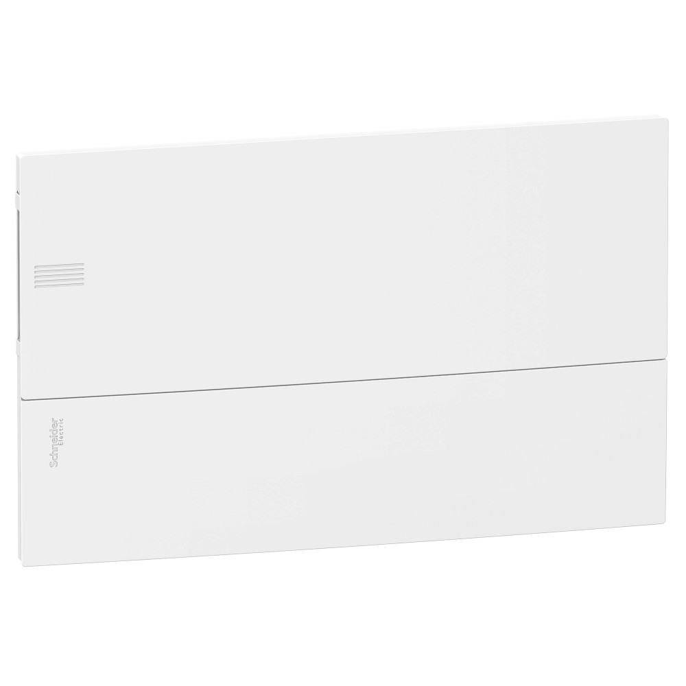 Schneider Electric RESI9 MP (Mini Pragma) Бокс встраеваемый с белой дверью 1 ряд/18 модулей, IP40, IK07, 63А, 2 клеммы, Италия