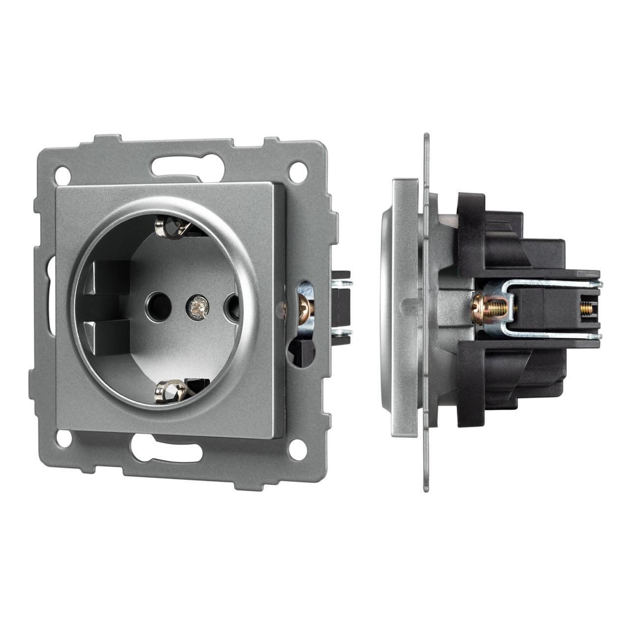 Механизм электрической розетки SCT-MEU1-PL-GR-V (250V, 16A) Arlight 049816