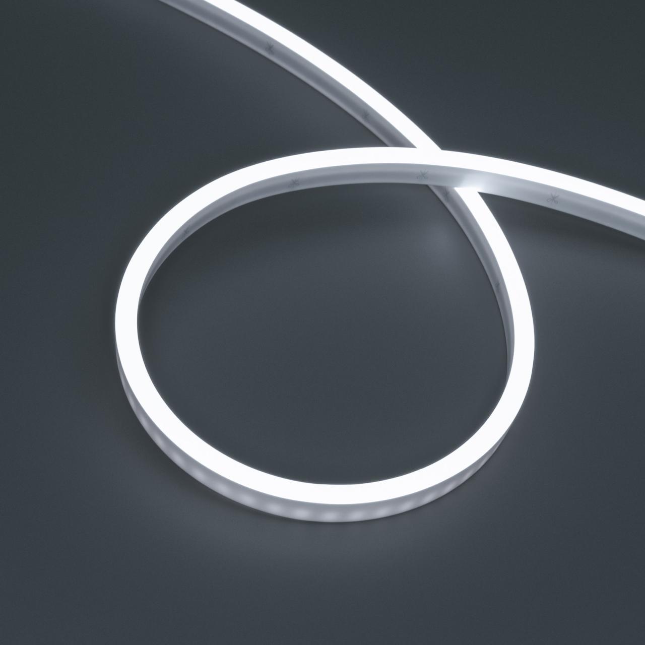 Светодиодная лента герметичная WAVE-SIDE-PU-A120-06x12mm 24V White5700 (8 W/m, IP68, 1m, wire x1) Arlight 052583
