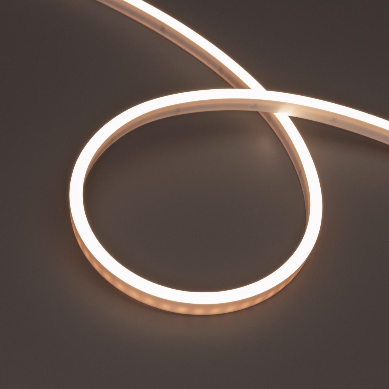 Светодиодная лента герметичная WAVE-SIDE-PU-A120-06x12mm 24V Day4000 (8 W/m, IP68, 5m, wire x2) Arlight 052421