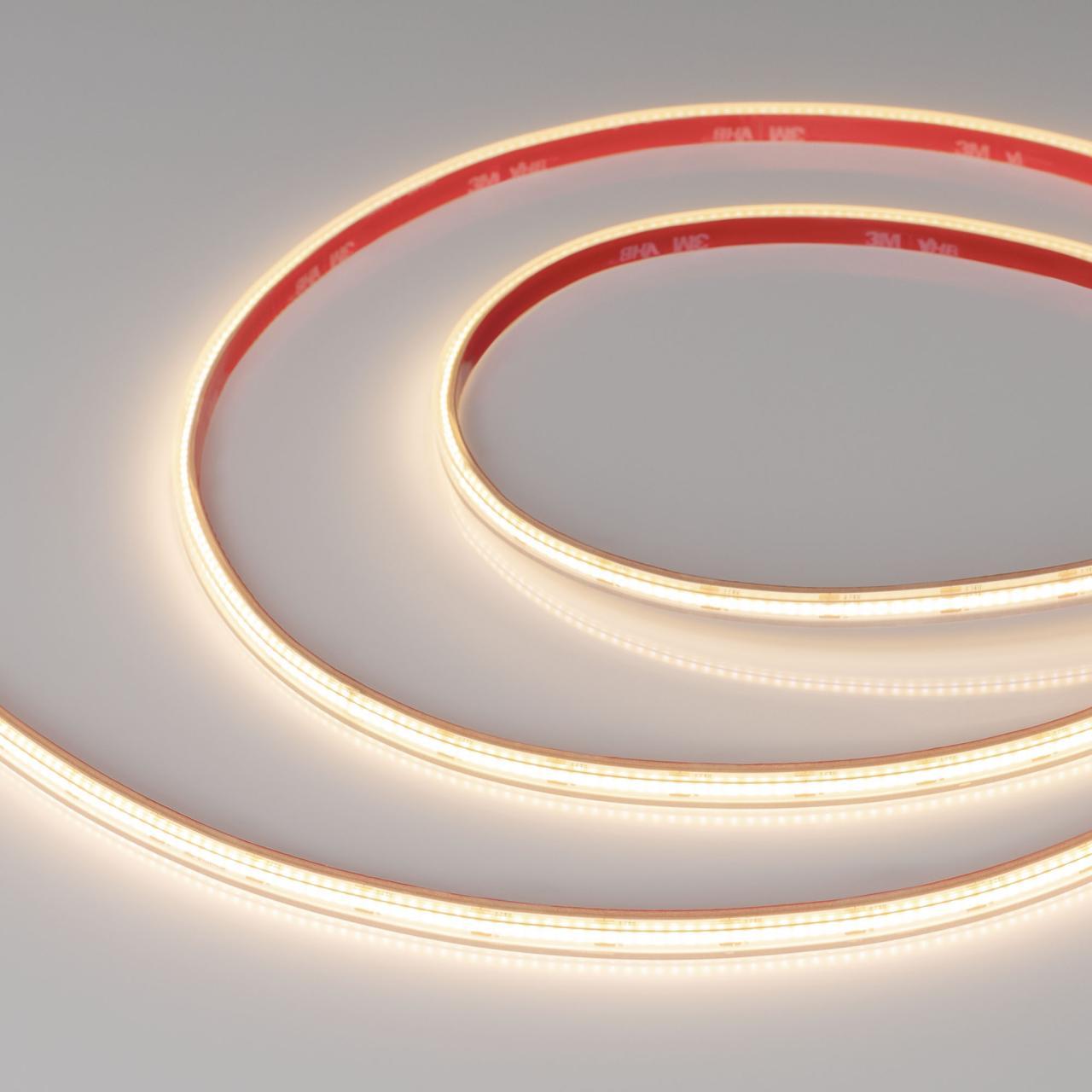 Светодиодная лента герметичная Arlight 7,2W/m 400LED/m CSPSMD теплый белый 5M COB-PS-X400-7mm 24V 041699
