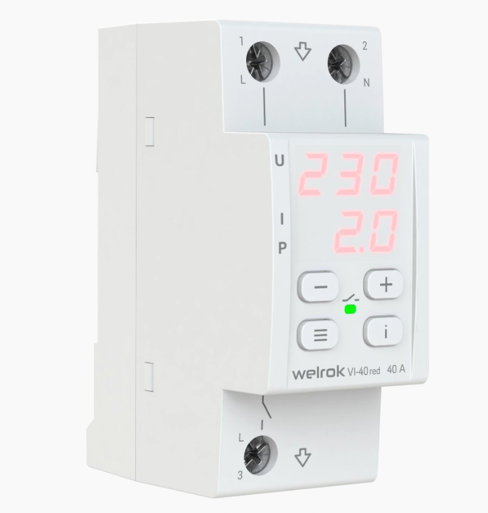 Welrok VI-40 red реле напряжения 40 А max 50 A 8 800 ВА