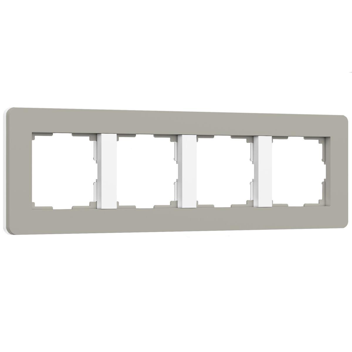 Рамка Werkel Split на 4 поста дымчатый/белый W0043067 4690389206108