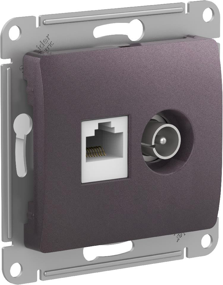 Systeme Electric Glossa Сиреневый Туман Розетка двойная TV + компьютерная RJ45, кат. 5Е