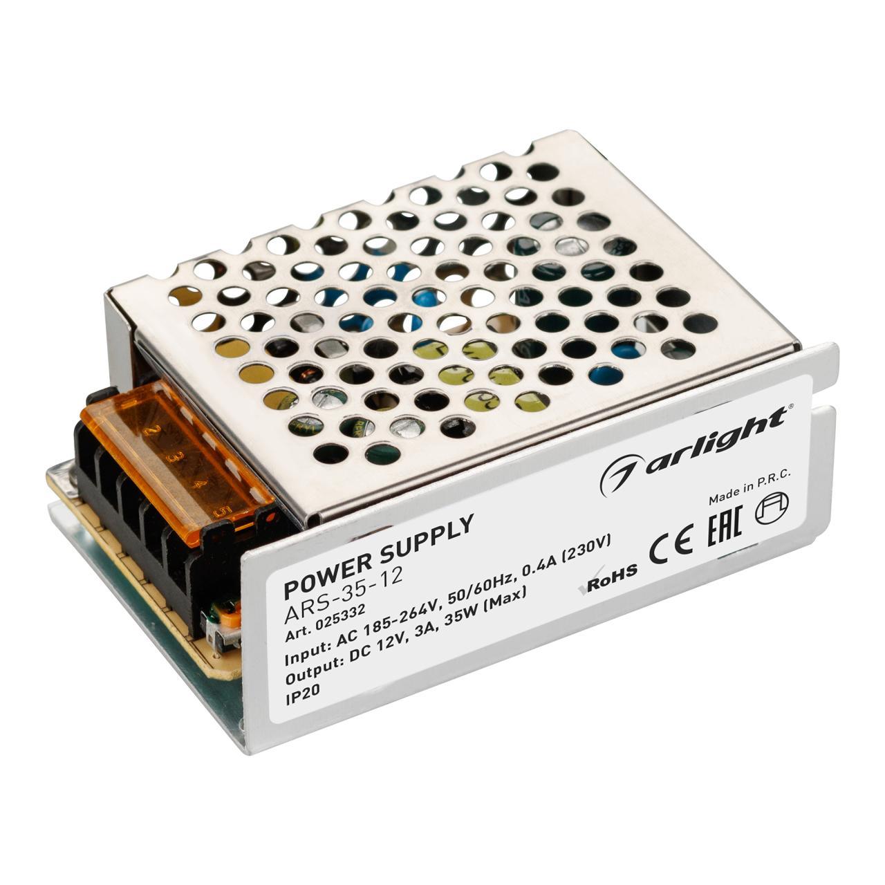Блок питания Arlight ARS-35-12 12V 35W IP20 2,9A 025332