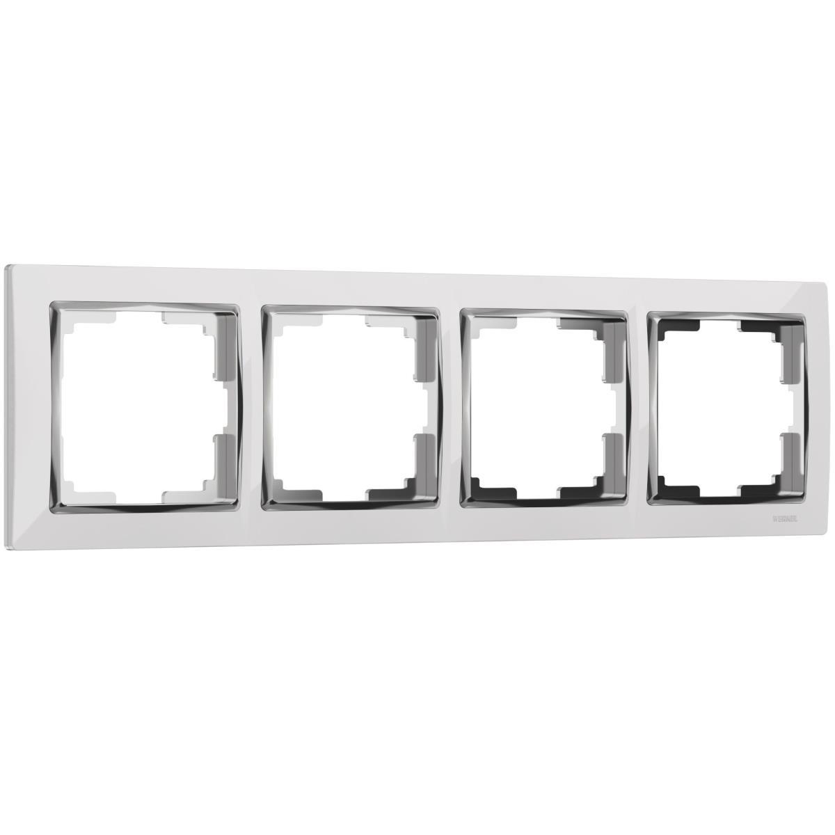 Рамка на 4 поста Werkel Snabb белый/хром W0041901 4690389160899
