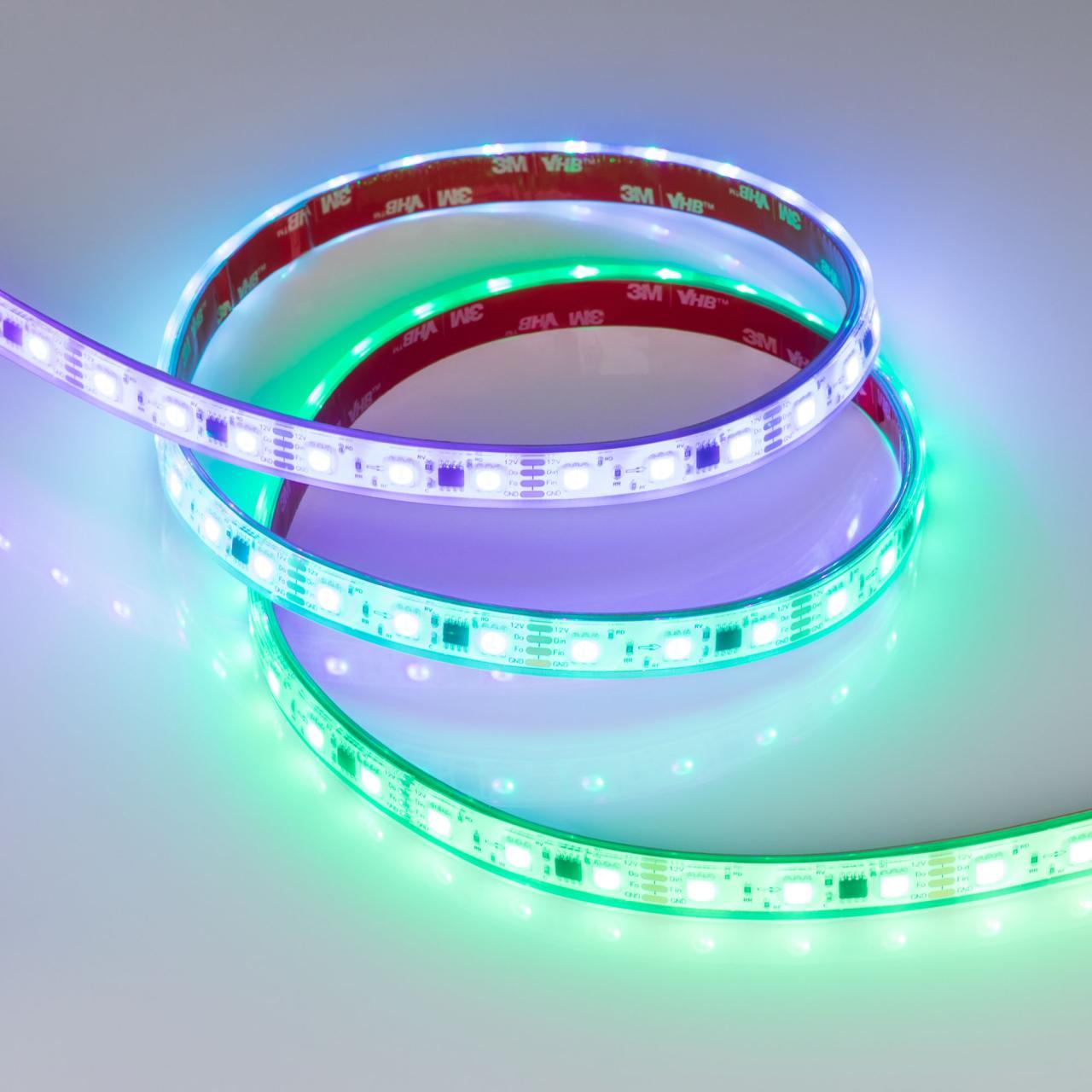 Светодиодная лента Arlight 12W/m 60LED/m 5060SMD разноцветный 5М SPI-PS-B60-12mm 12V 039599