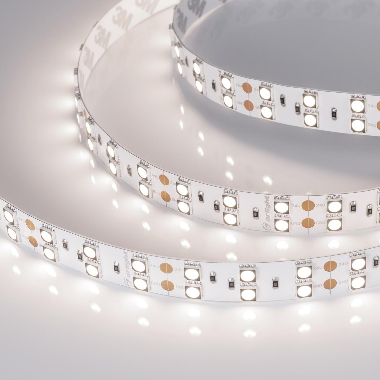 Светодиодная лента Arlight 28,8W/m 120LED/m 5060SMD дневной белый 5M RT-B120-15mm 24V Day4000 021469(2)