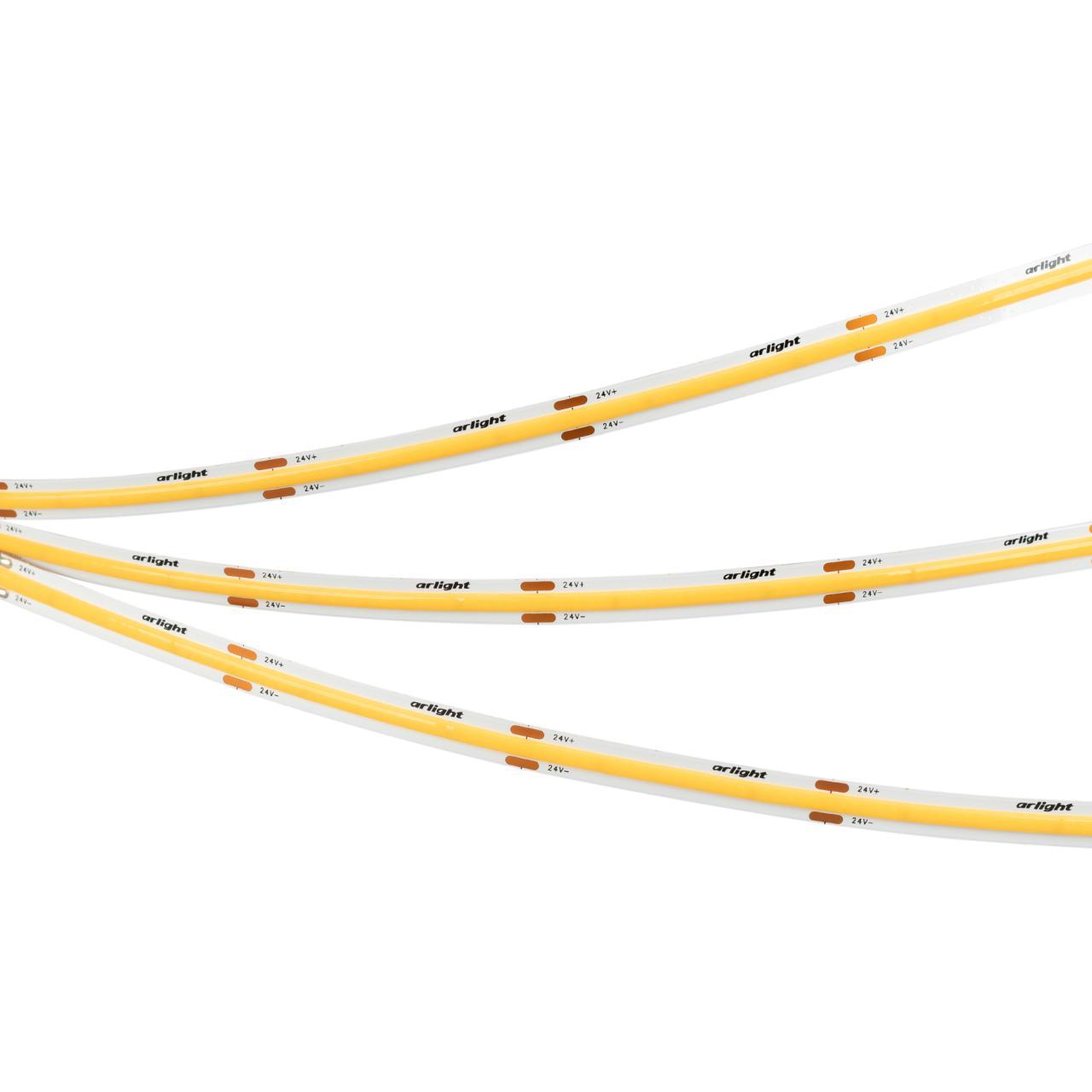 Светодиодная лента Arlight 8W/m 480LED/m CSPSMD холодный белый 5M COB-X480-8mm 24V White6000 039057