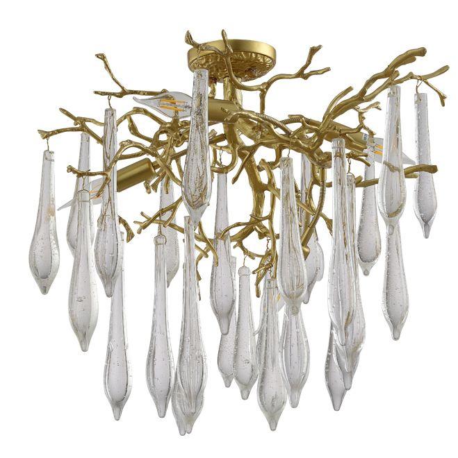 Люстра на штанге Crystal Lux REINA PL5 D600 GOLD PEARL