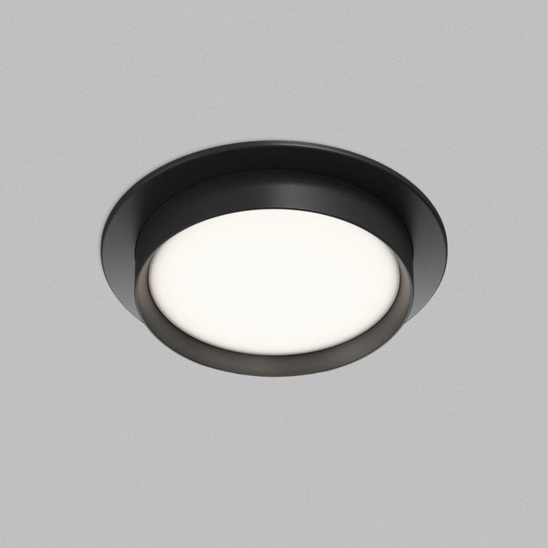 Встраиваемый светильник RATIO, GX53, до 15 Вт, LED, IP20, черный, алюминий, акрил