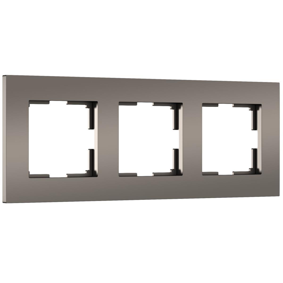Рамка Werkel Slab на 3 поста бронза софт W0032963 4690389193453