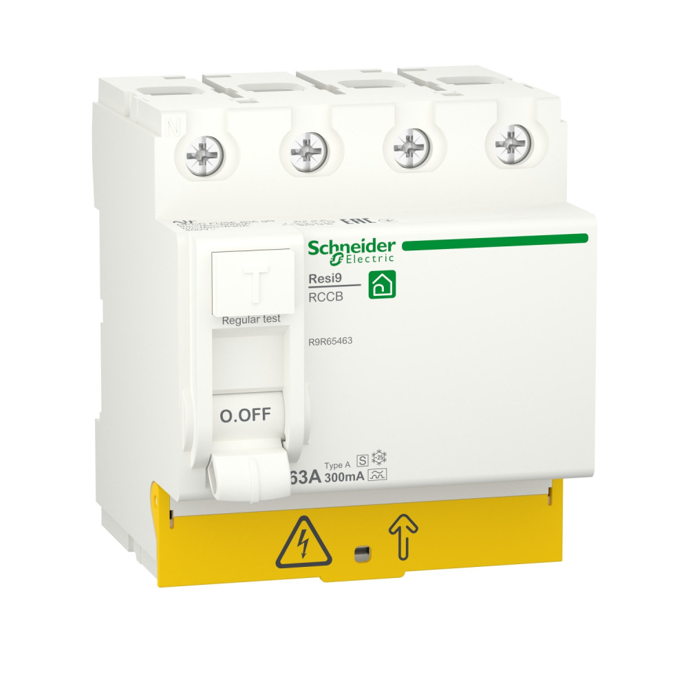Schneider Electric RESI9 Выключатель дифференциального тока (УЗО) 63А 4P 300мА тип A-S