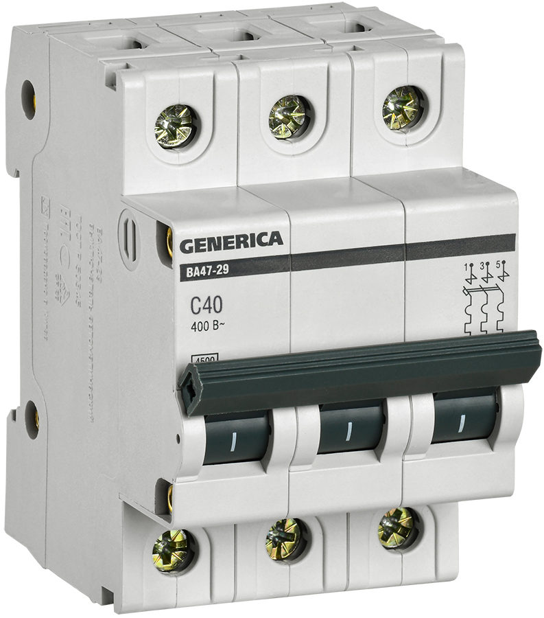 IEK GENERICA Авт. выкл. ВА47-29 3Р 40А 4,5кА х-ка С