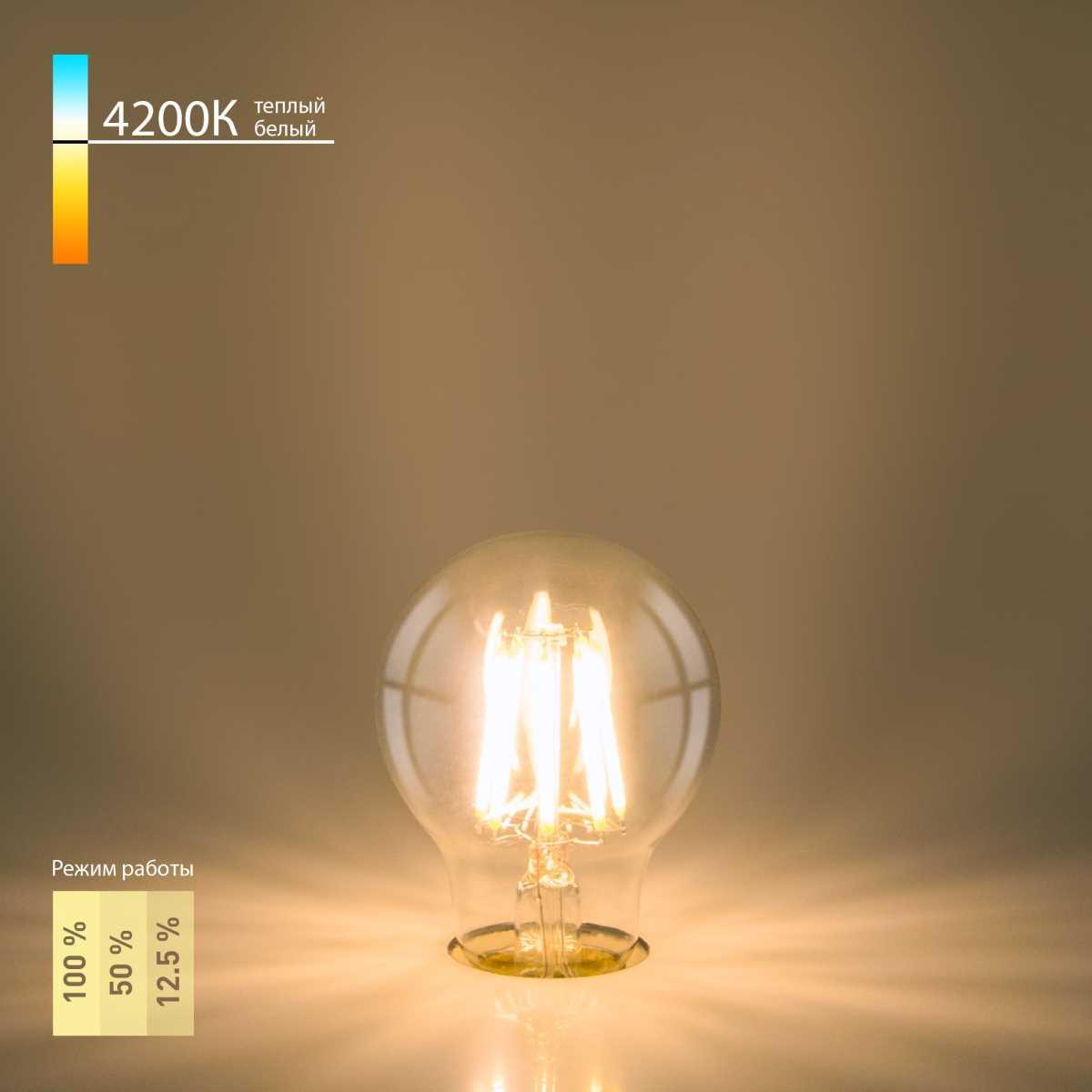 Лампа светодиодная филаментная диммируемая Elektrostandard E27 9W 4200K прозрачная a048382