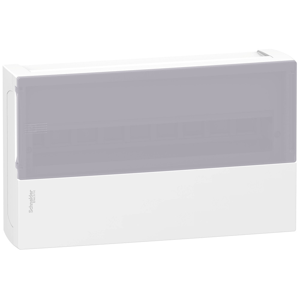 Schneider Electric RESI9 MP (Mini Pragma) Щит навесной с прозрачной дверью 1 ряд/18 модулей, IP40, IK07, 63А, 2 клеммы, Италия