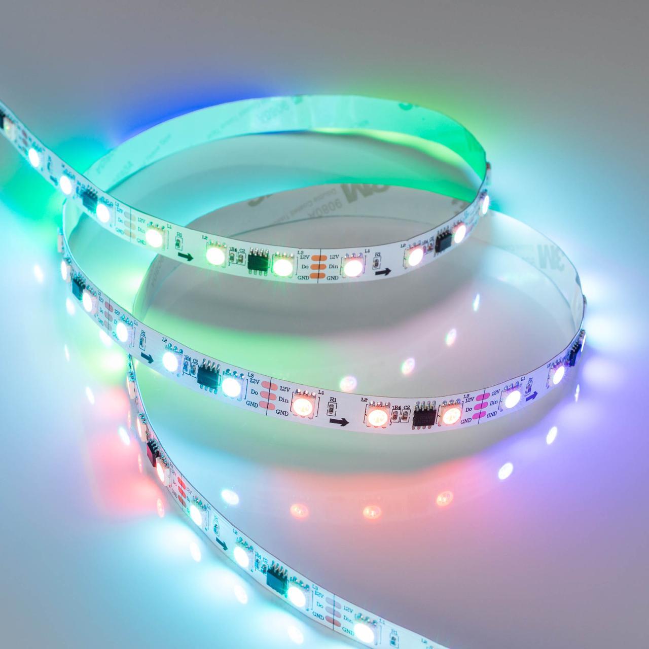 Светодиодная лента Arlight 14,4W/m 60LED/m 5060SMD разноцветный 5M SPI-B60-10mm 12V RGB-PX3 026367(2)