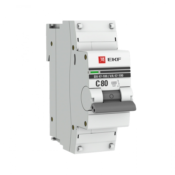EKF PROxima ВА 47-100 Автоматический выключатель  (С) 1P 80А 10kA