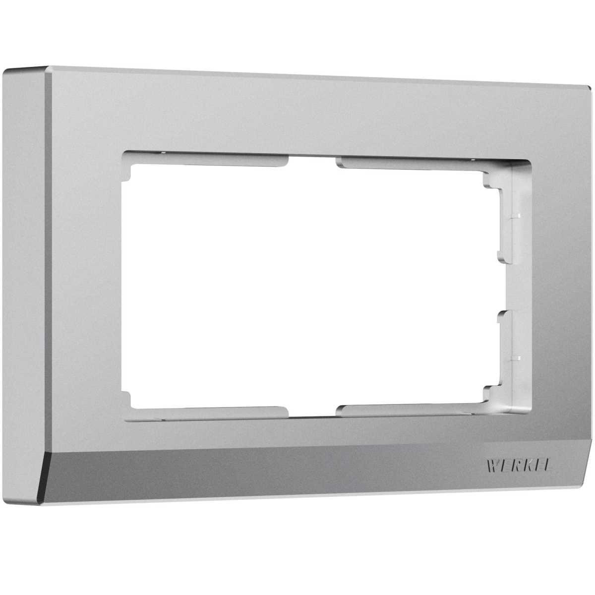 Рамка Werkel Stark для двойной розетки серебряный матовый W0081865 4690389194986
