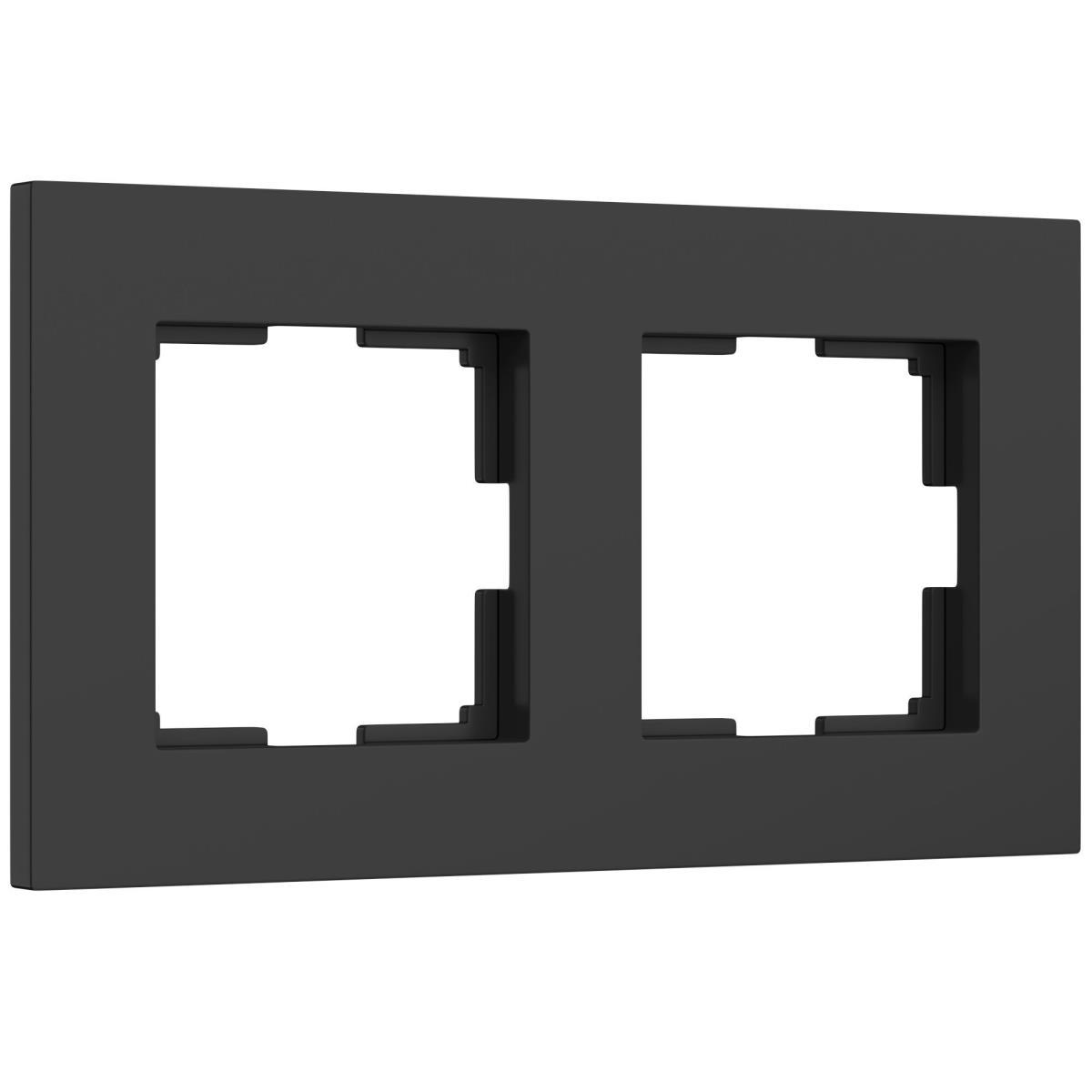 Рамка Werkel Slab на 2 поста черный софт W0022908 4690389193378
