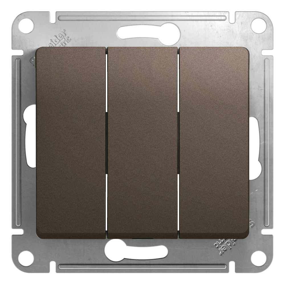 Systeme Electric Glossa Шоколад Выключатель 3-клавишный сх.3, 10AX