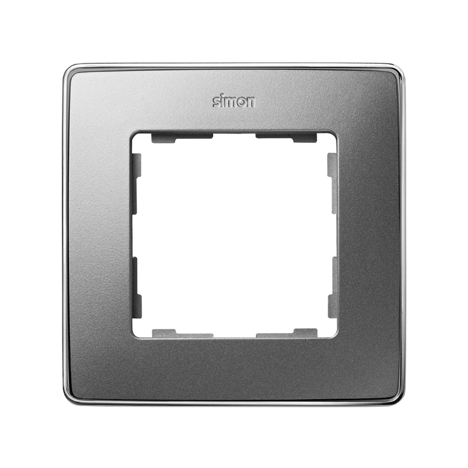 Simon 82 Detail Холодный Алюминий, основание хром Рамка 1-ая