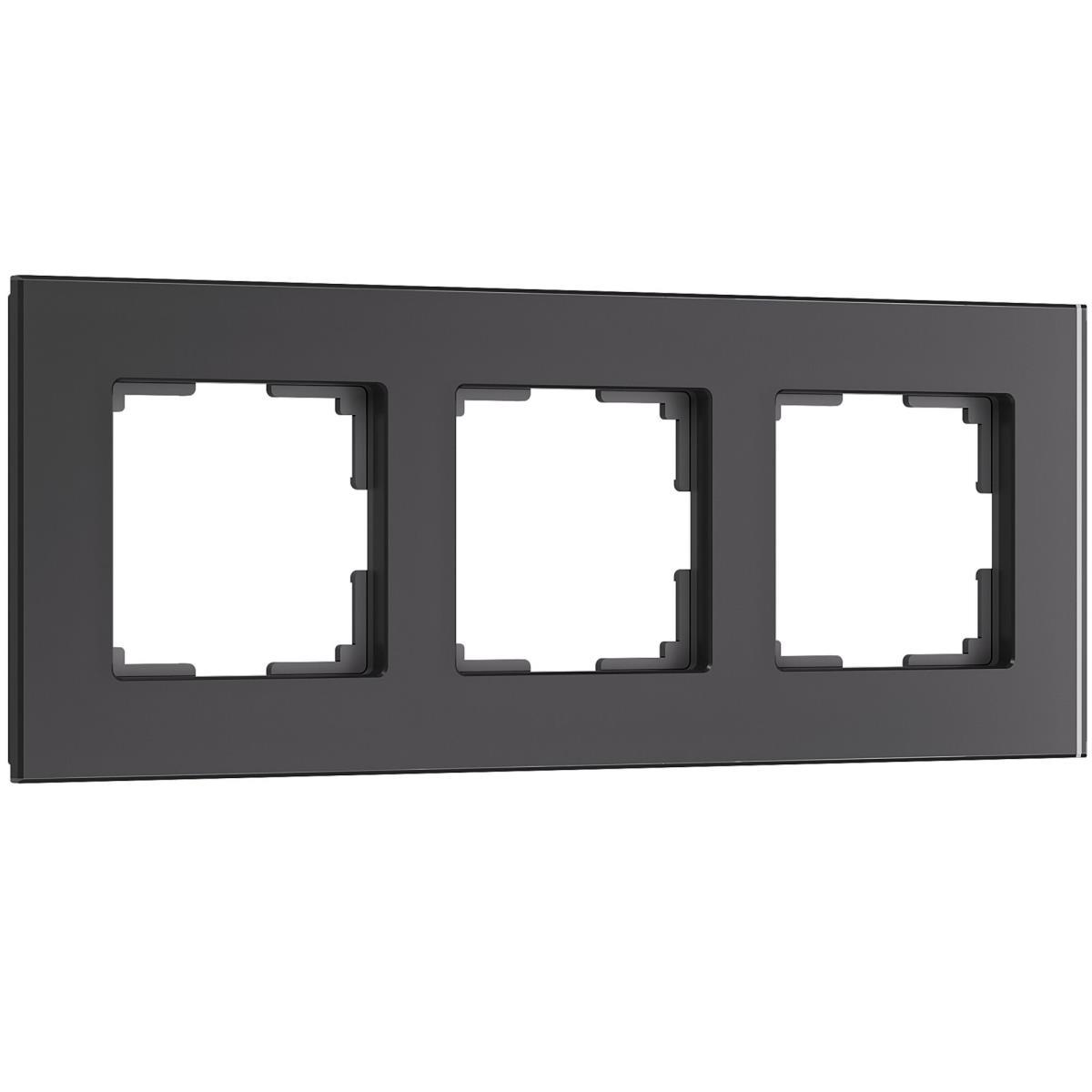 Рамка Werkel Senso на 3 поста черный, стекло soft-touch W0033108 4690389200434