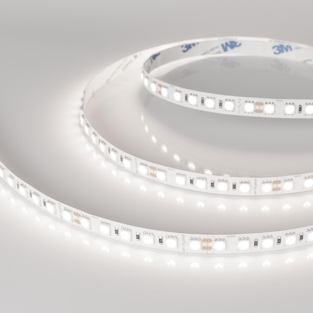 Светодиодная лента Arlight 23W/m 96Led/m 5060SMD дневной белый 5M RT-B96-10mm 24V Day5000 040602