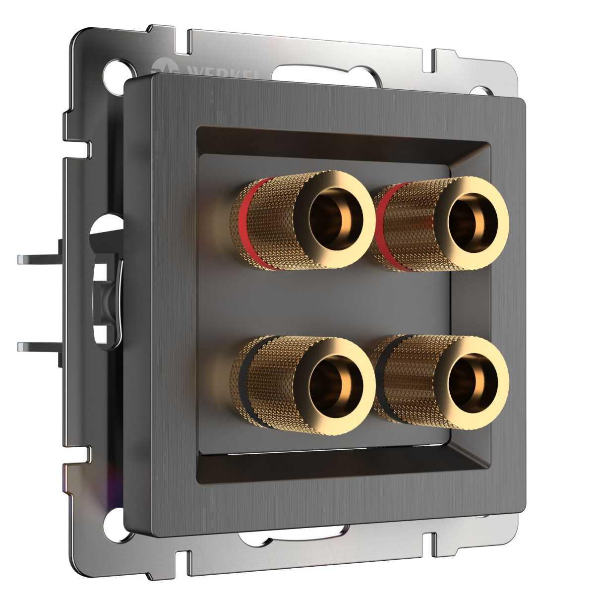 Акустическая розетка Werkel графит рифленый W1185004 4690389158698