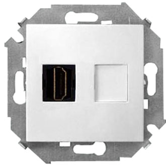 Simon 15 Белая Розетка HDMI, аудио/видео, v1.4, тип А