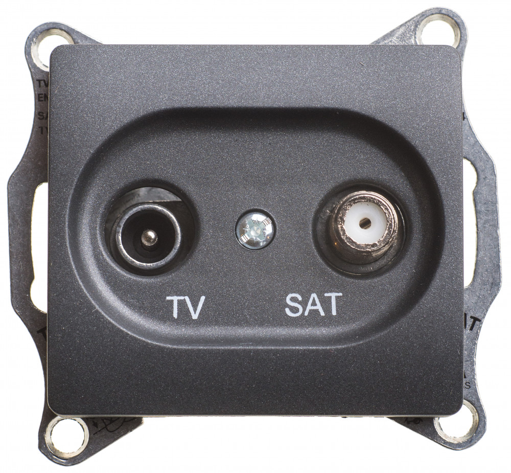 Systeme Electric Glossa Антрацит Розетка TV-SAT оконечная 1DB