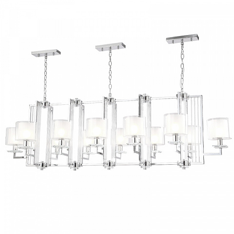 Подвесная люстра Crystal Lux NICOLAS SP12 L1600 NICKEL/WHITE