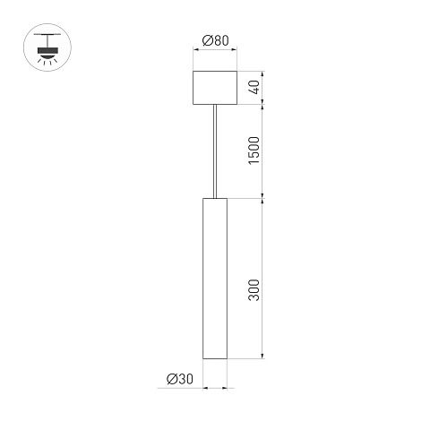 Подвесной светодиодный светильник Arlight SP-Pipe-Hang-L300-R30-9W Day4000 038648
