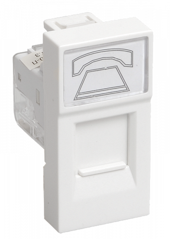 IEK PRIMER Розетка телефонная RJ-11 кат.3, 1 модуль. РКФ-10-00-П