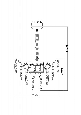 Каскадная люстра ARTE Lamp A4070LM-9GO