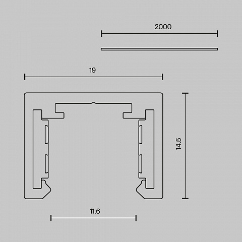 Шинопровод 2 м Exility X накладной Maytoni Technical EXILITY X Busbar trunkings Exility X TRX239-412B