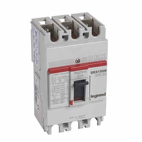 Legrand DRX125 термомагнитный 20A 3П 20KA