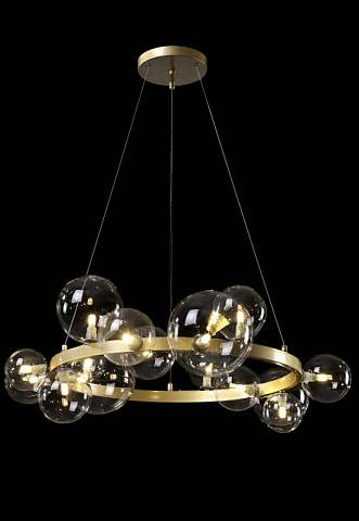 Подвесная люстра Crystal Lux AGATA SP15 V2 GOLD/TRANSPARENTE